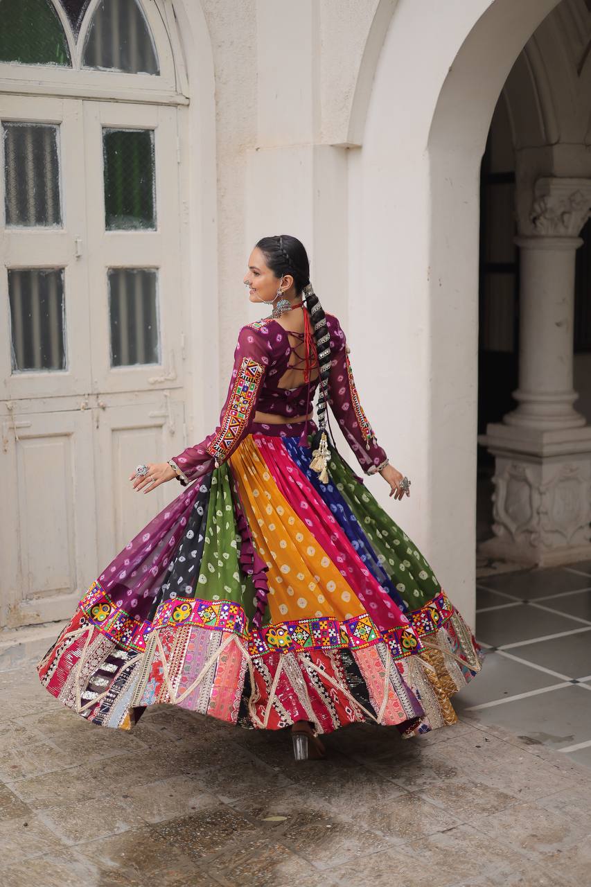 Multicolor Mirror Magic Handcrafted Navratri Lehenga Choli