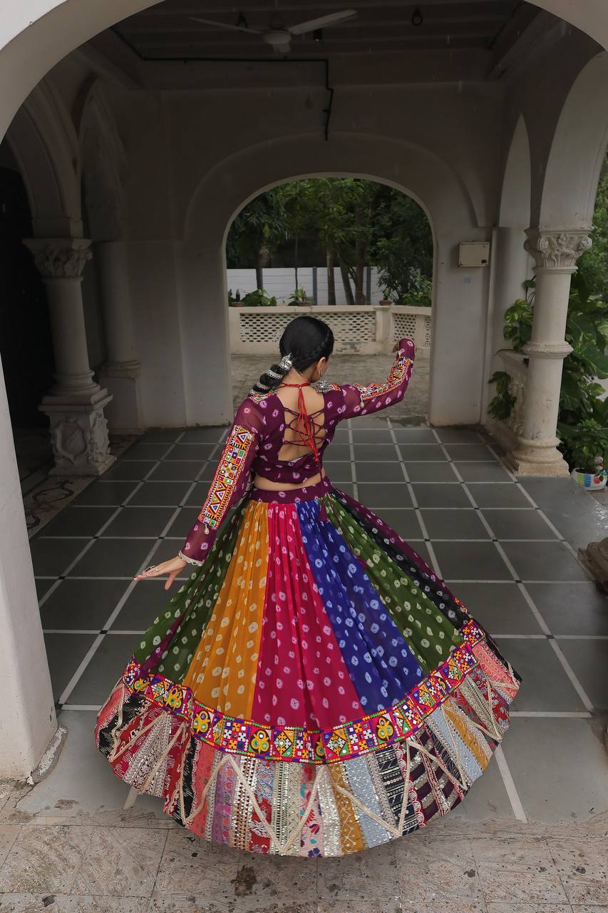 Multicolor Mirror Magic Handcrafted Navratri Lehenga Choli