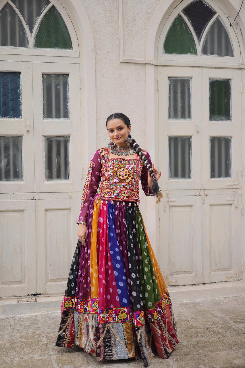 Multicolor Mirror Magic Handcrafted Navratri Lehenga Choli
