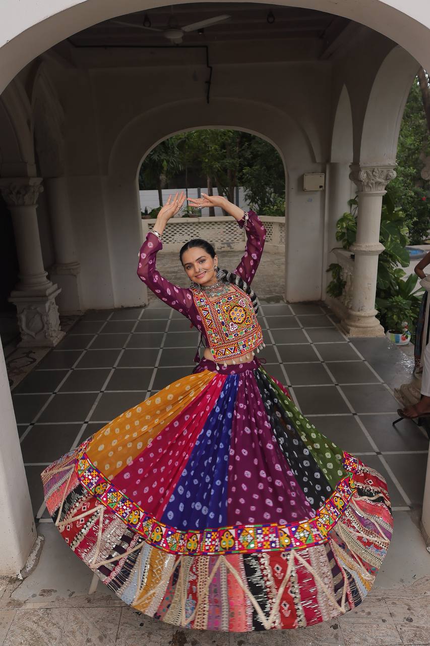 Multicolor Mirror Magic Handcrafted Navratri Lehenga Choli