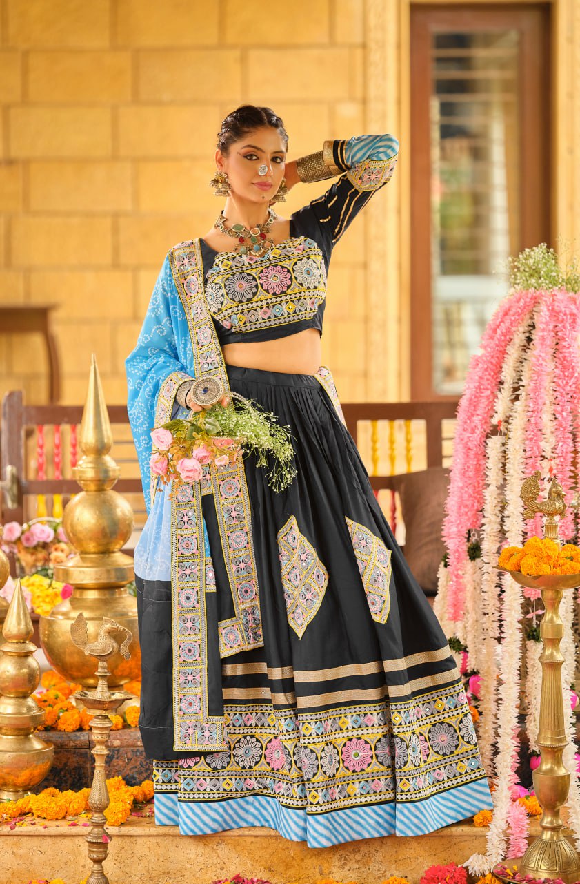 Rustic Glamour Bold Black Lehenga Choli