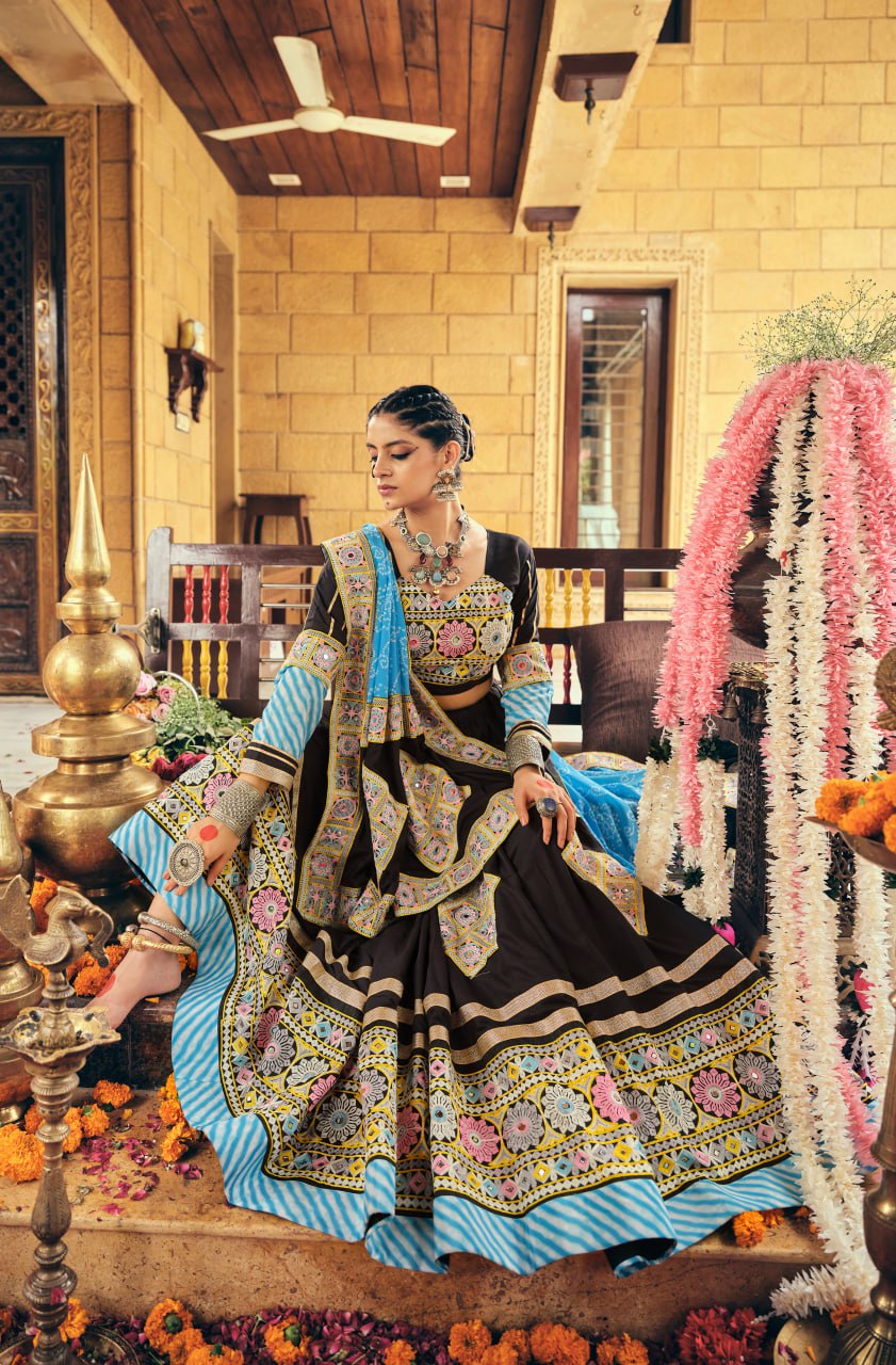 Rustic Glamour Bold Black Lehenga Choli