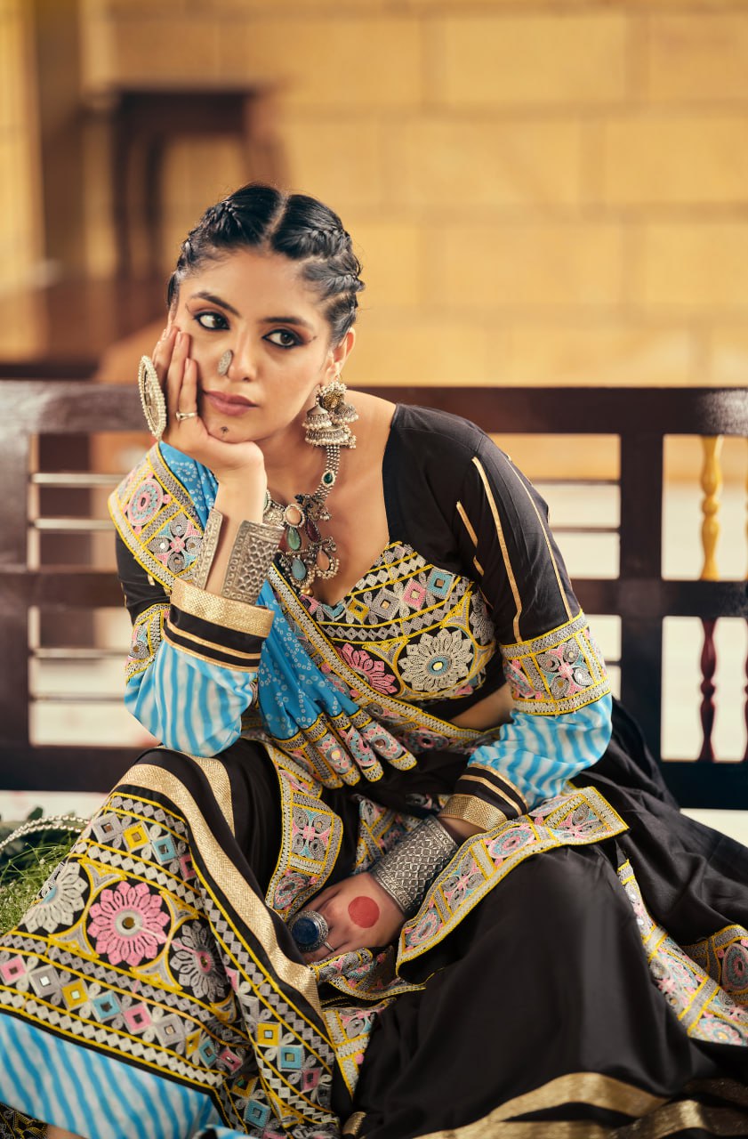 Rustic Glamour Bold Black Lehenga Choli