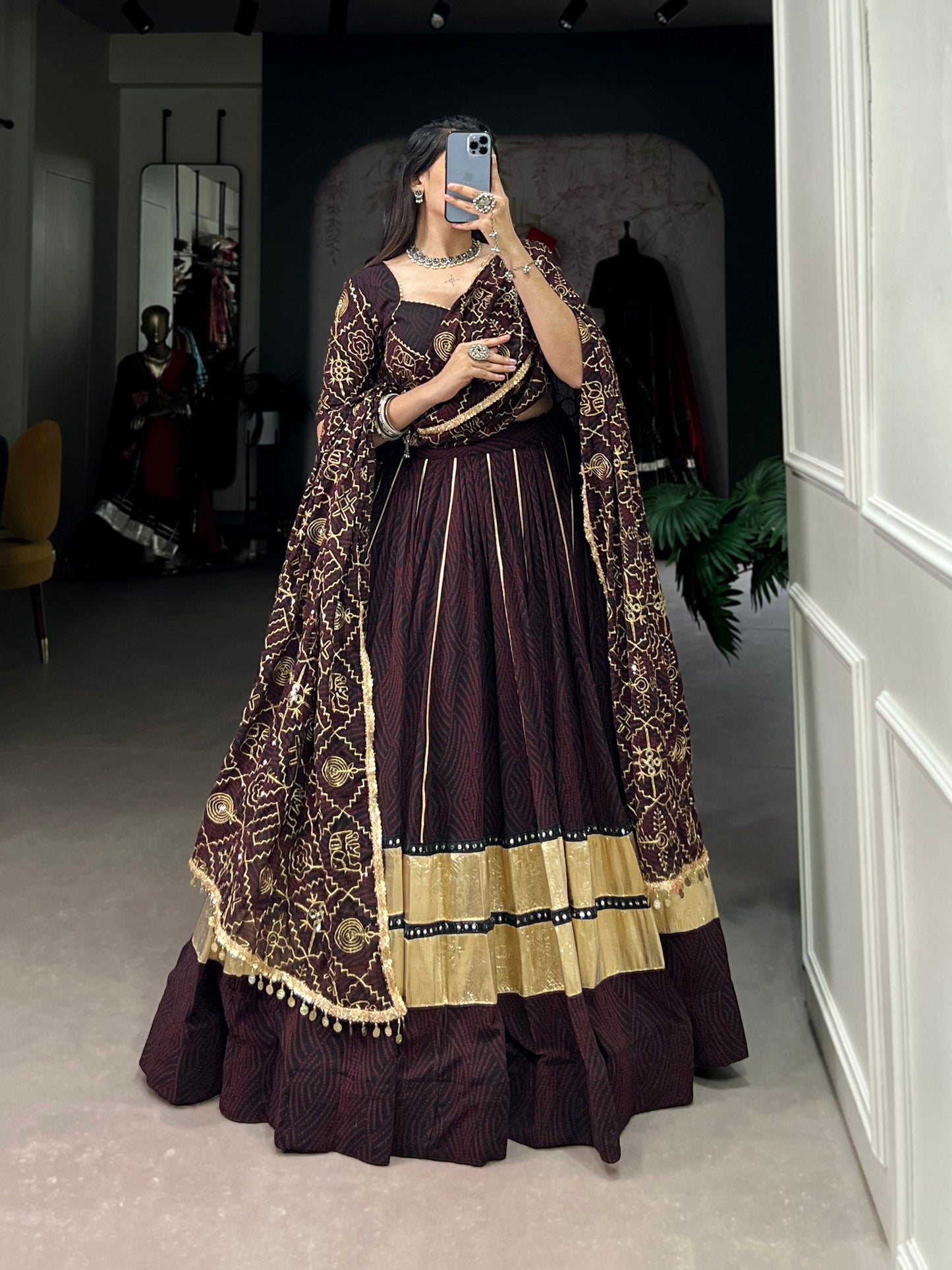 Midnight Festive Spark Deep Wine Lehenga Choli