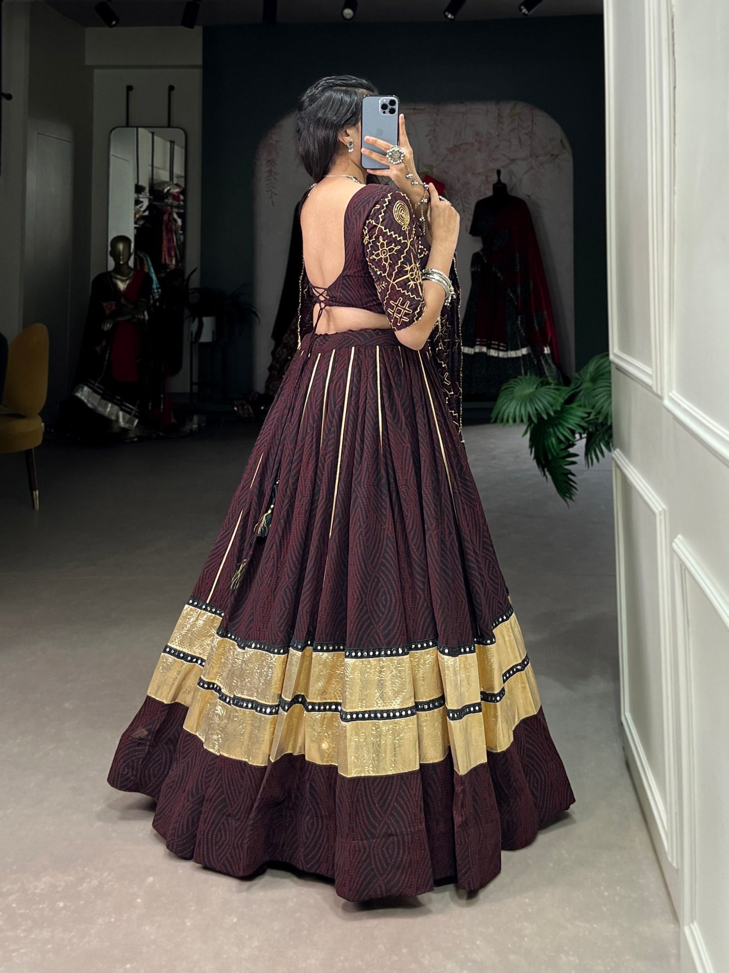 Midnight Festive Spark Deep Wine Lehenga Choli