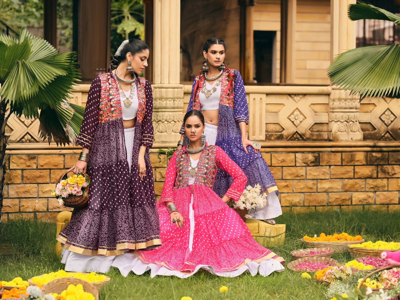 Folk Flares Ethnic Bandhani Shrug-Style Long Jacket