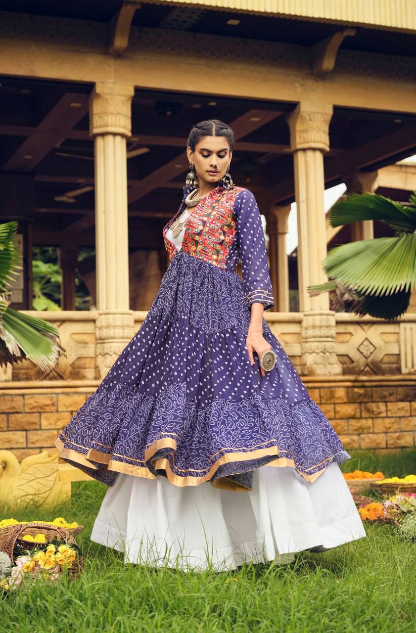Folk Flares Ethnic Bandhani Shrug-Style Long Jacket