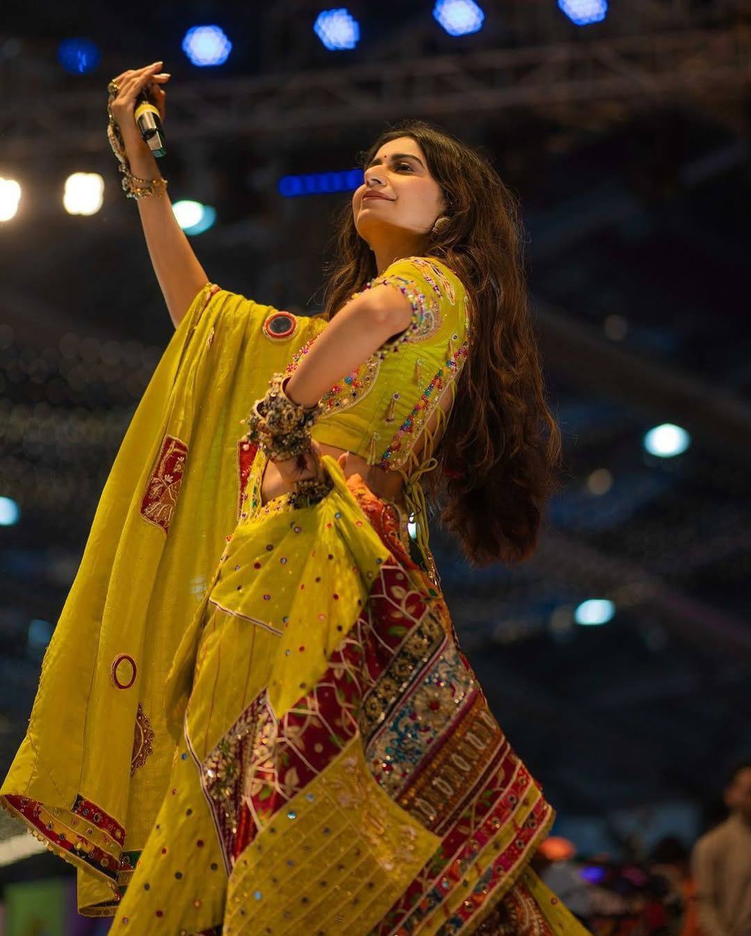 Golden Glow of Garba Nights With Twirling in Tradition & Elegance Lehanga Choli Set
