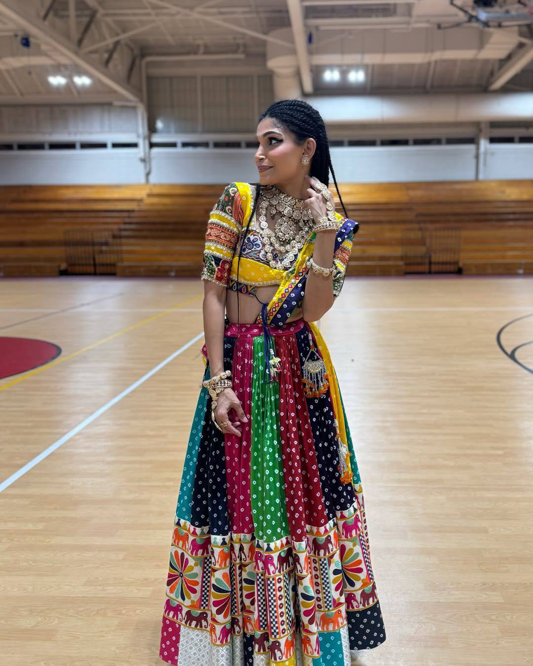 "Fusion of Tradition & Trend Colorful Garba Vibes with a Modern Twist Lehanga Choli Set