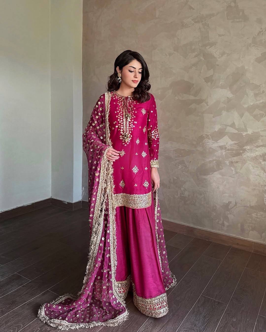 Myra Royal Fuchsia Twilight Sharara Suit Set
