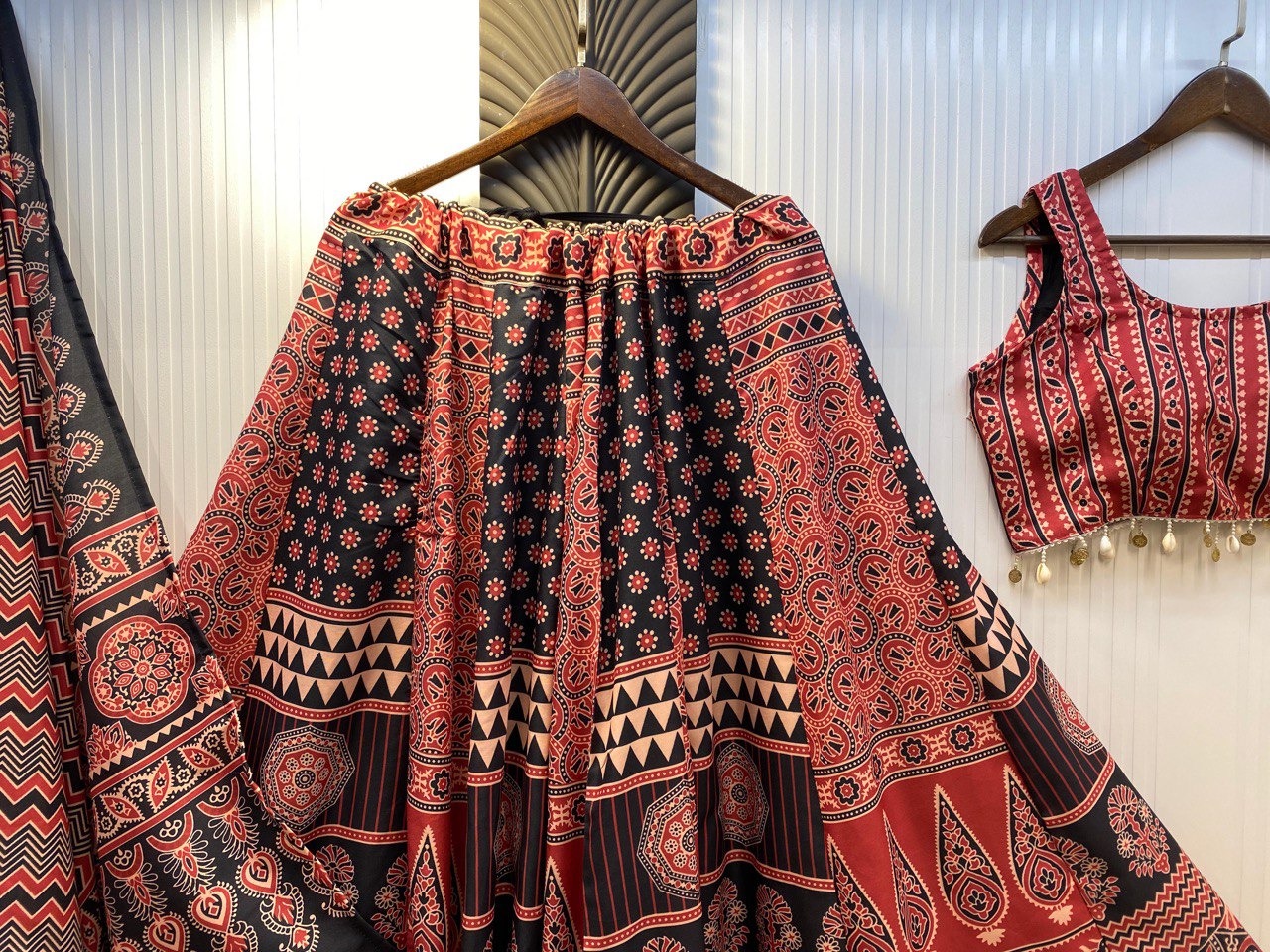 MAROON RAYON DIGITAL PRINTED LEHENGA CHOLI