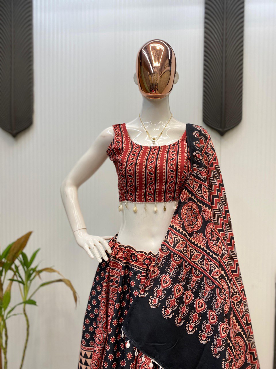 MAROON RAYON DIGITAL PRINTED LEHENGA CHOLI