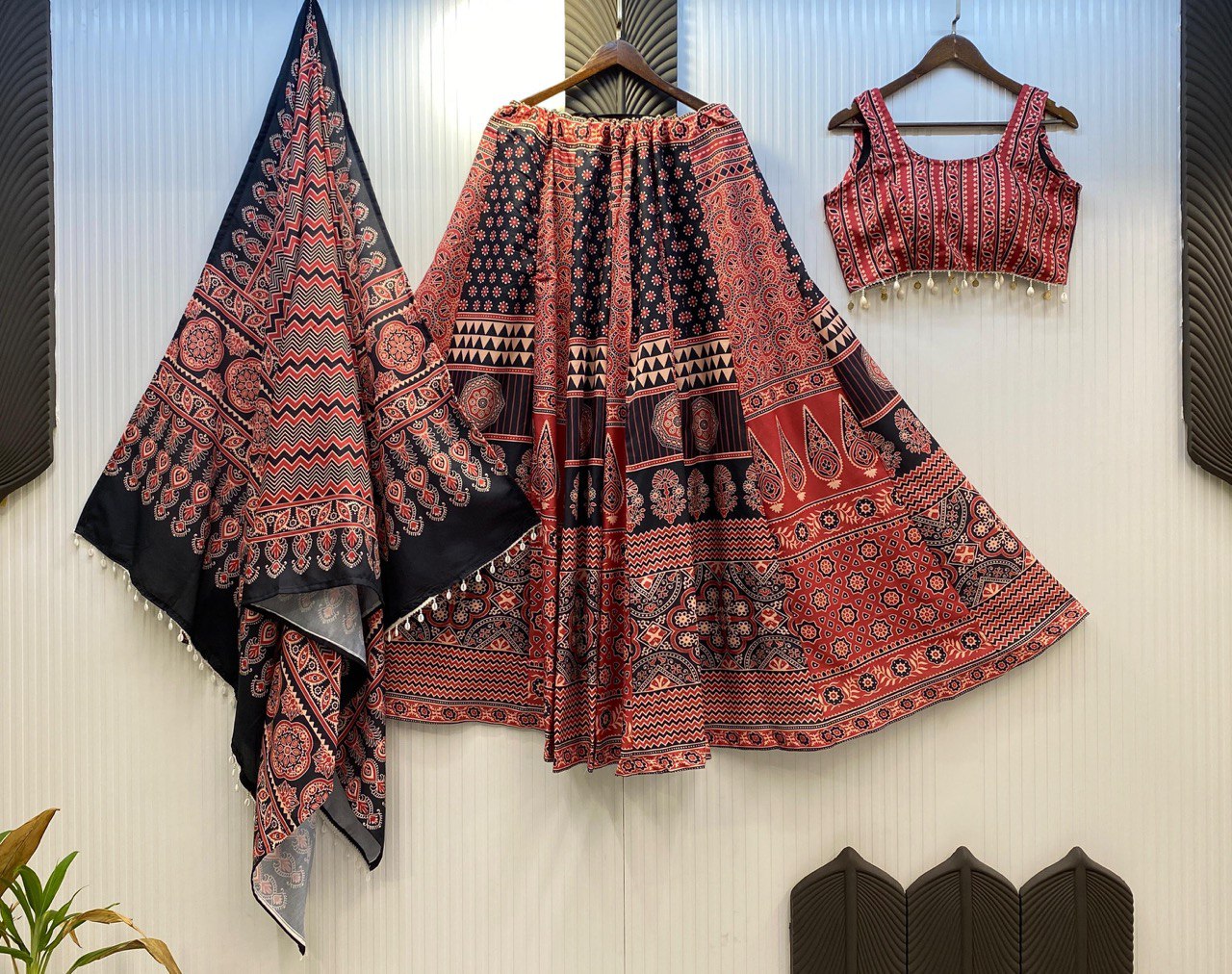 MAROON RAYON DIGITAL PRINTED LEHENGA CHOLI