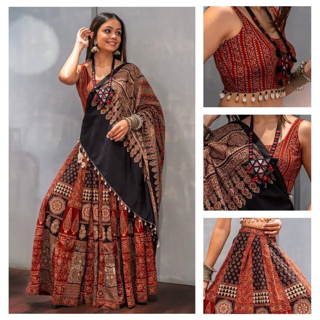MAROON RAYON DIGITAL PRINTED LEHENGA CHOLI