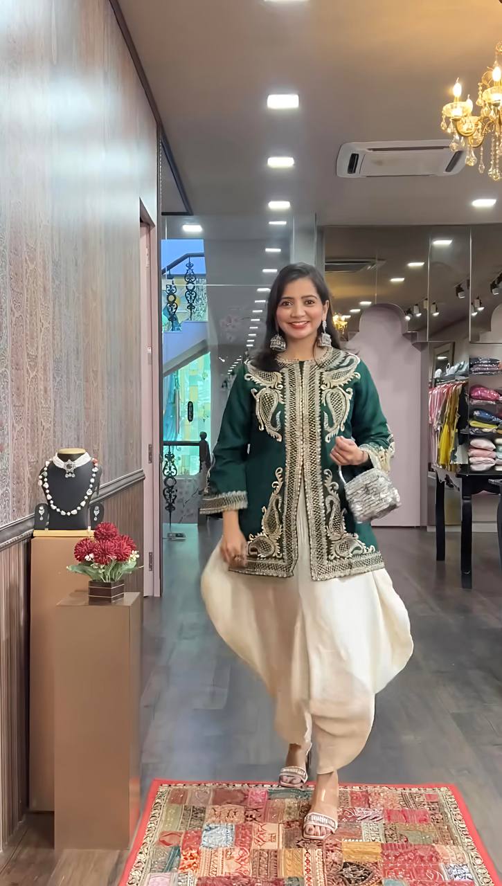 Zanvika New Designer Party Wear Trend Dhoti Suit