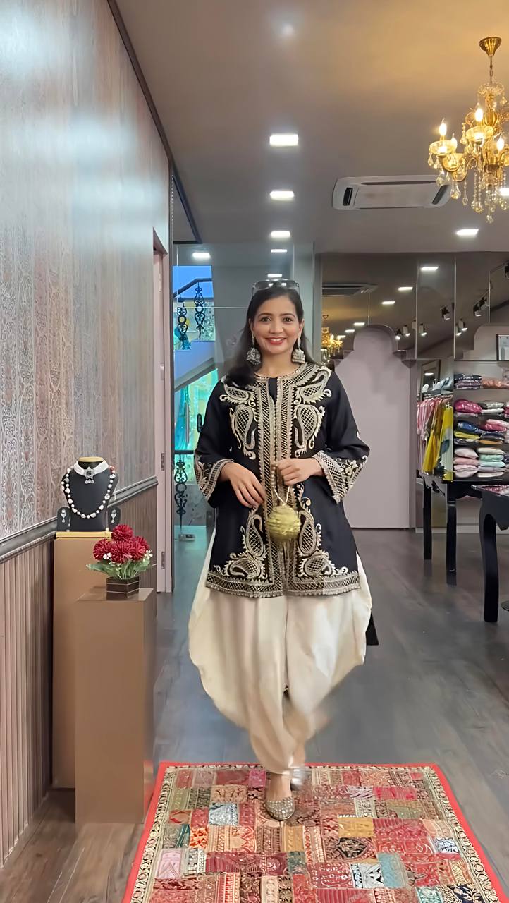 Zanvika New Designer Party Wear Trend Dhoti Suit