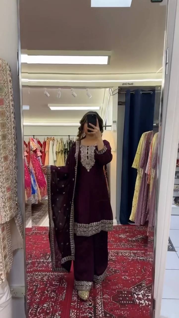 Prexsha Chinon Silk Thread With Sequnce Suit
