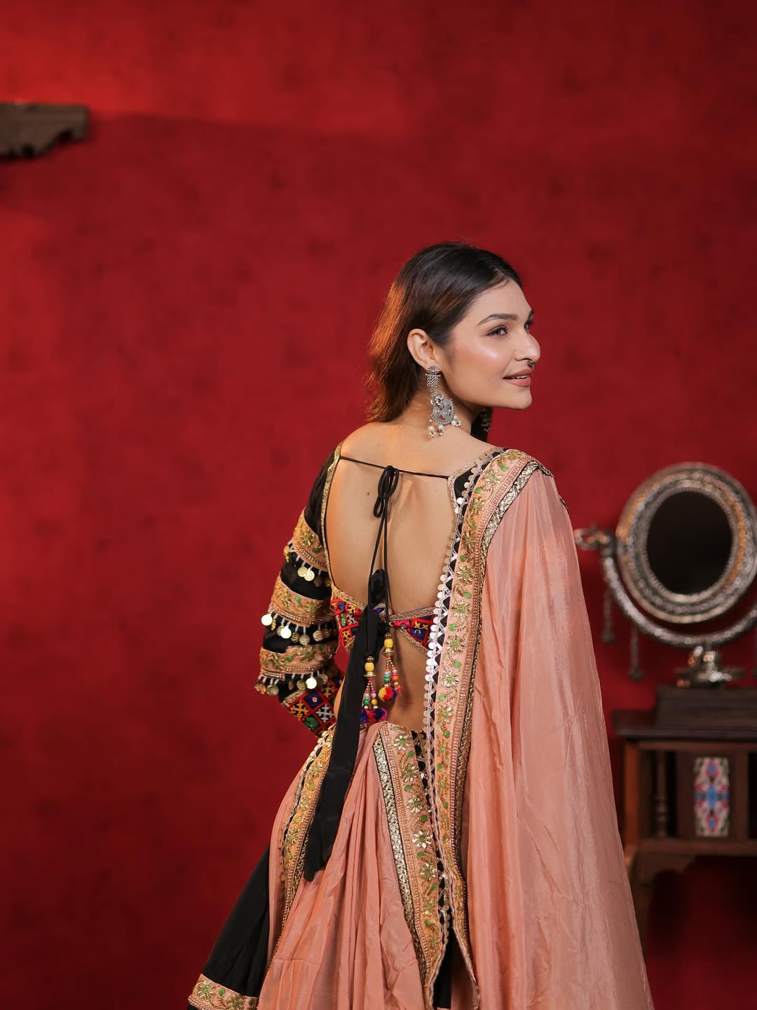 Black Designer Navaratri Wear Sterling Lehenga Choli