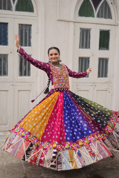 Multicolor Mirror Magic Handcrafted Navratri Lehenga Choli