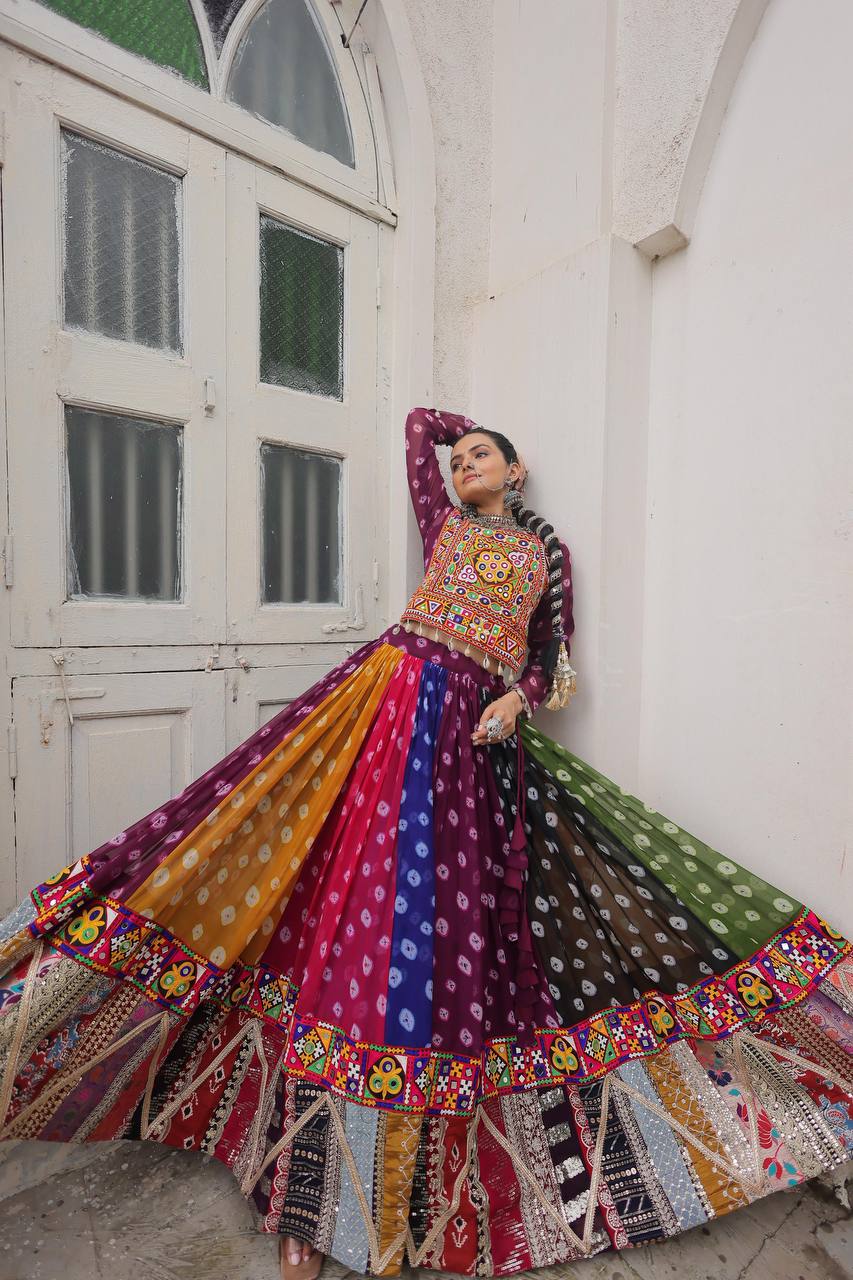Multicolor Mirror Magic Handcrafted Navratri Lehenga Choli