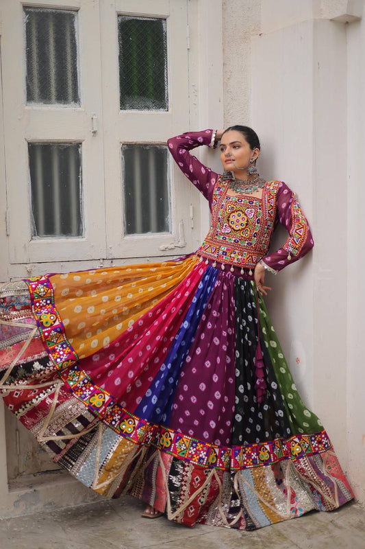 Multicolor Mirror Magic Handcrafted Navratri Lehenga Choli
