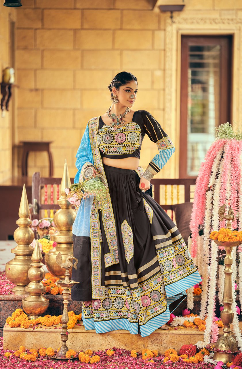Rustic Glamour Bold Black Lehenga Choli