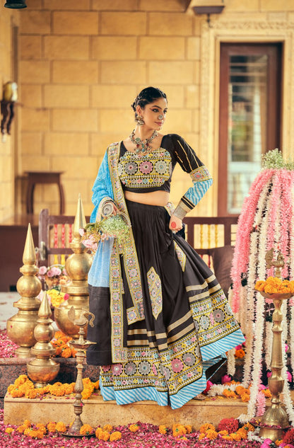Rustic Glamour Bold Black Lehenga Choli