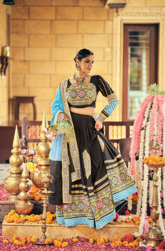 Rustic Glamour Bold Black Lehenga Choli