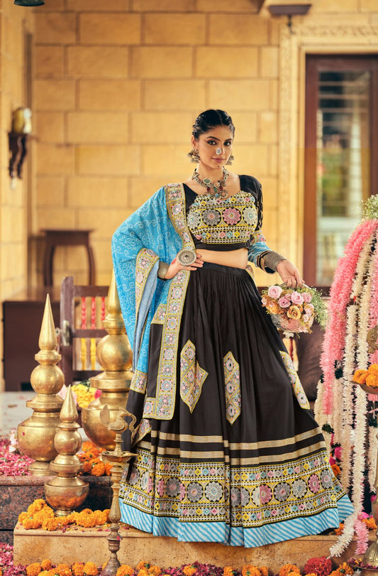 Rustic Glamour Bold Black Lehenga Choli