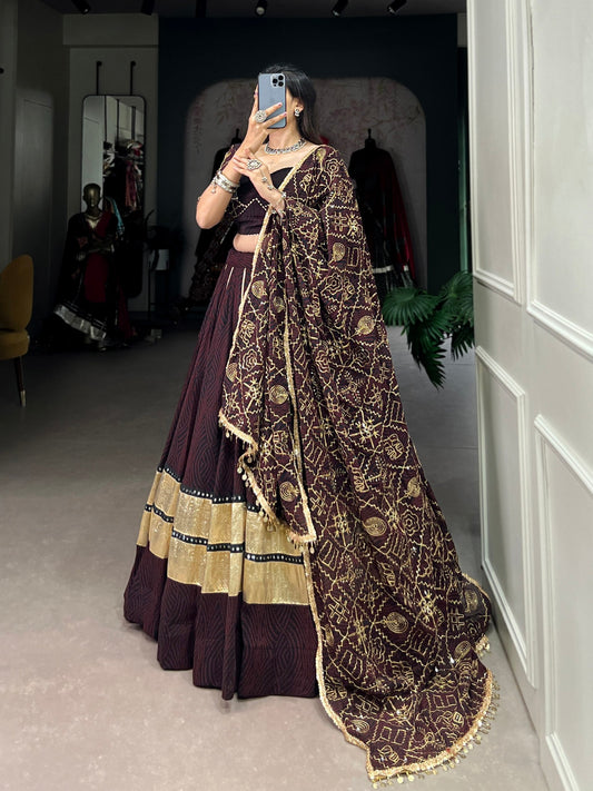 Midnight Festive Spark Deep Wine Lehenga Choli