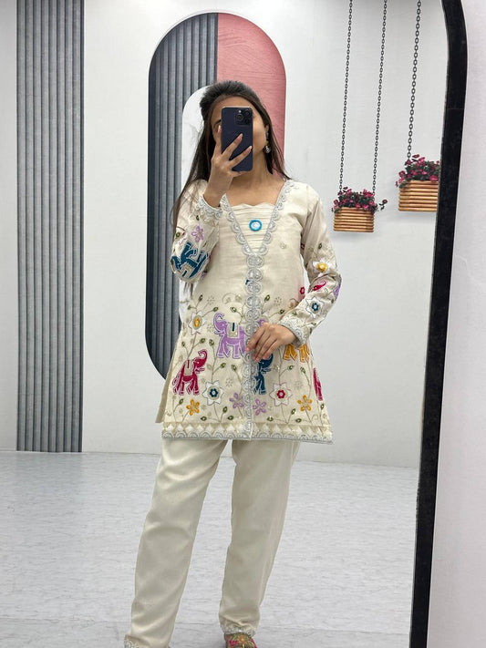 Sajawat Ivory Dreams Threaded Tales of Culture Suit Set