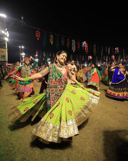 Handcrafted Mirror & Thread Magic Navratri Lehanga Choli Set