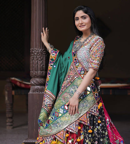 Traditional Handcrafted Mirror Work Lehanga Choli Set