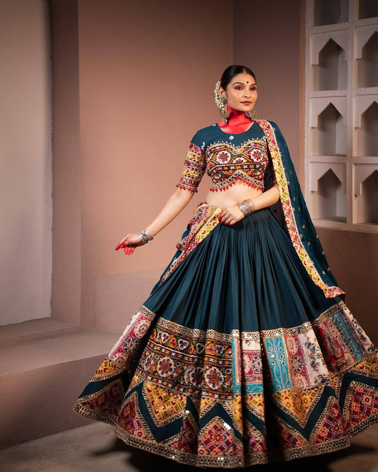 Heritage Gamthi Mirrorwork Magic Navrateri Lehanga Choli Set