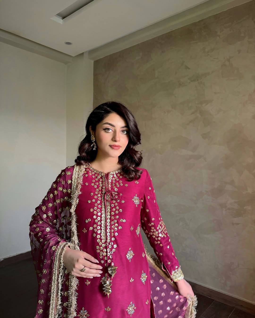Myra Royal Fuchsia Twilight Sharara Suit Set