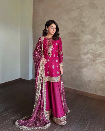 Myra Royal Fuchsia Twilight Sharara Suit Set