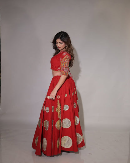 Red Chaniya Choli – A Royal Flair With A Bold Vibe! ✨ Premium Concept