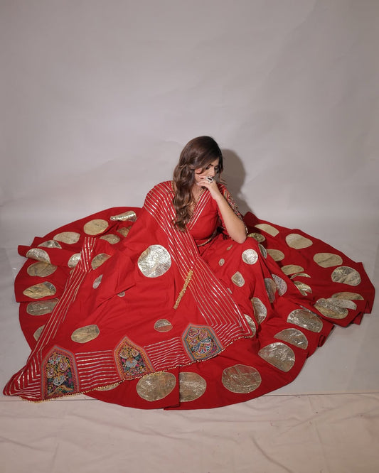 Red Chaniya Choli – A Royal Flair With A Bold Vibe! ✨ Premium Concept