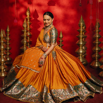 Pure Grace – Orange Lehenga Choli for Navratri
