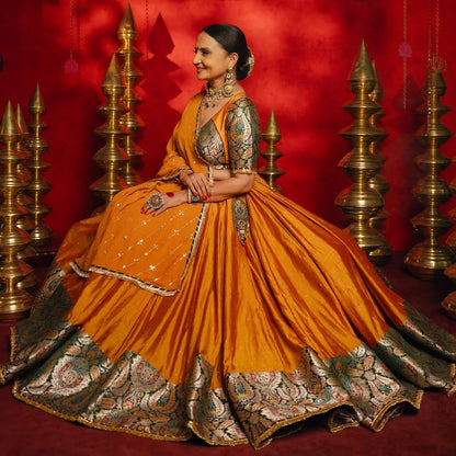 Pure Grace – Orange Lehenga Choli for Navratri