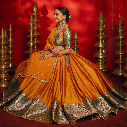 Pure Grace – Orange Lehenga Choli for Navratri