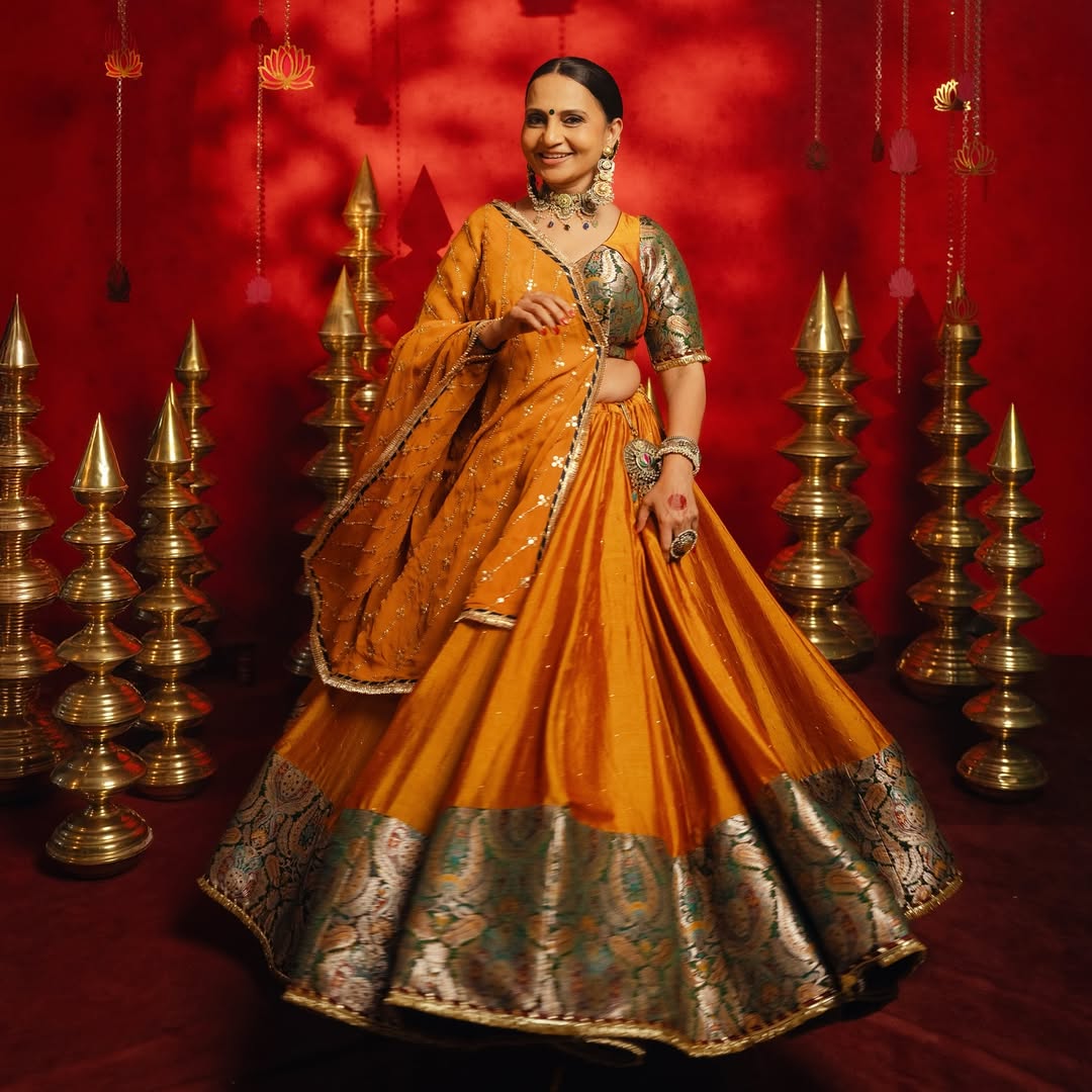 Pure Grace – Orange Lehenga Choli for Navratri