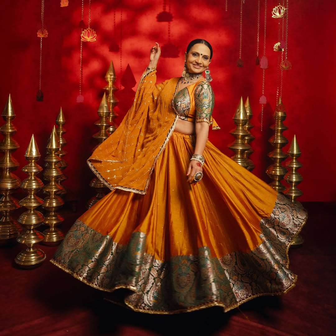 Pure Grace – Orange Lehenga Choli for Navratri