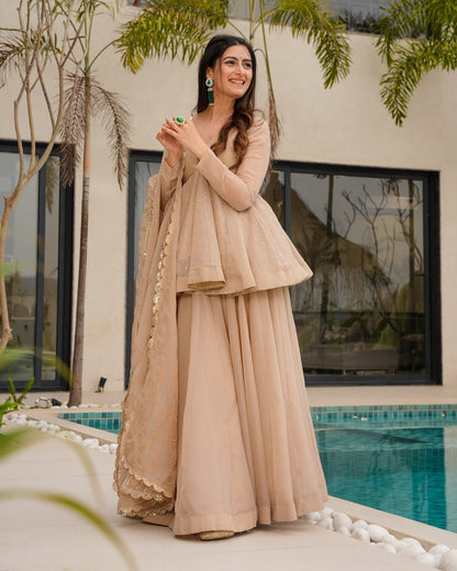 Elayna Golden Sand Elegant Kurta Set