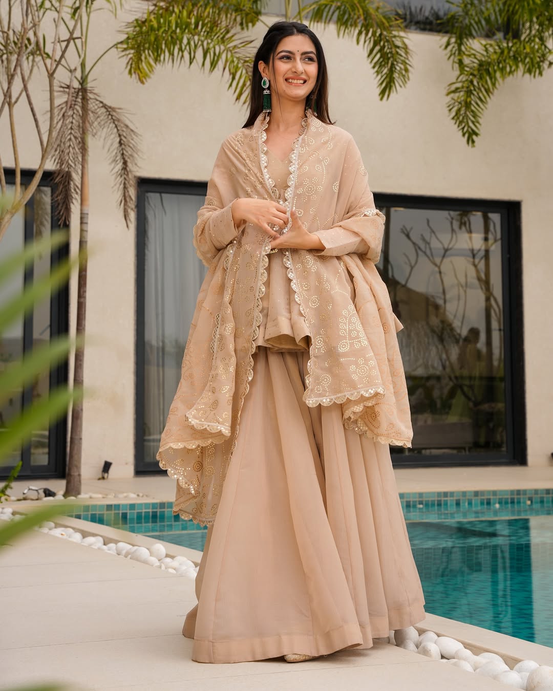 Elayna Golden Sand Elegant Kurta Set
