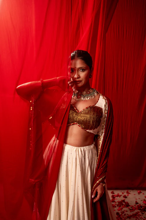 Pure Grace – White Lehenga Choli for Navratri