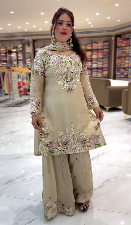 Ruhani Ivory Bloom New Designer Sharara Set