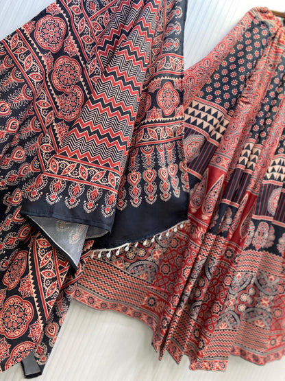 MAROON RAYON DIGITAL PRINTED LEHENGA CHOLI