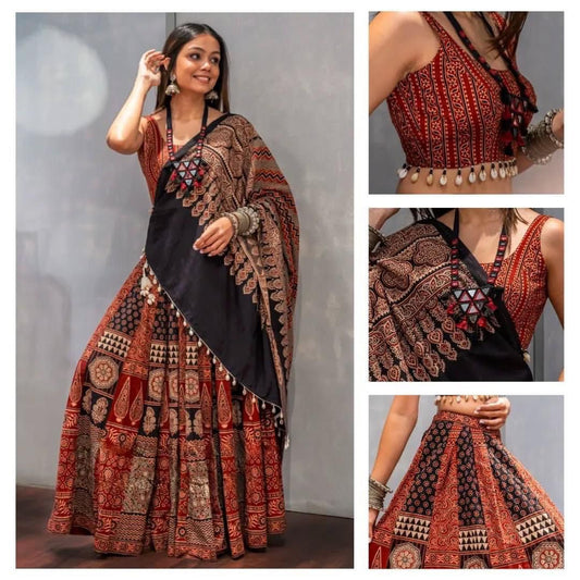 MAROON RAYON DIGITAL PRINTED LEHENGA CHOLI