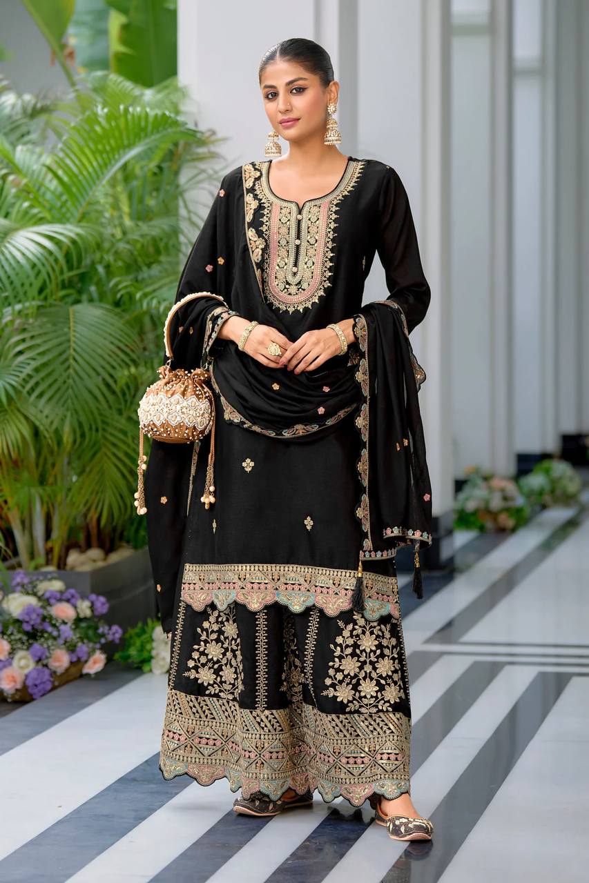 Neerja Designer Party Top Sharara & Dupatta Set